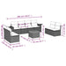 Set mobilier de grădină cu perne, 9 piese, negru, poliratan - WALTI WALTI