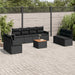 Set mobilier de grădină cu perne, 9 piese, negru, poliratan - WALTI WALTI