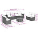Set mobilier de grădină cu perne, 9 piese, negru, poliratan - WALTI WALTI