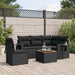 Set mobilier de grădină cu perne, 6 piese, negru, poliratan - WALTI WALTI