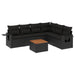 Set canapele de grădină cu perne, 7 piese, negru, poliratan - WALTI WALTI