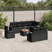 Set mobilier de grădină cu perne, 9 piese, negru, poliratan - WALTI WALTI