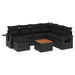Set mobilier de grădină cu perne, 8 piese, negru, poliratan - WALTI WALTI