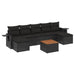 Set mobilier de grădină cu perne, 8 piese, negru, poliratan - WALTI WALTI