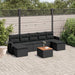 Set mobilier de grădină cu perne, 8 piese, negru, poliratan - WALTI WALTI