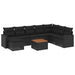 Set mobilier de grădină cu perne, 9 piese, negru, poliratan - WALTI WALTI