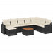 Set mobilier de grădină cu perne, 9 piese, negru, poliratan - WALTI WALTI