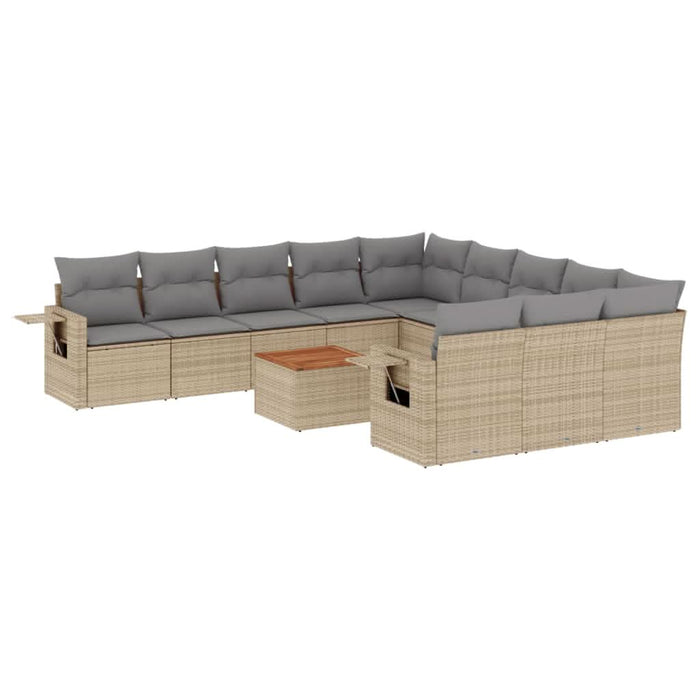 Set canapele de grădină, 12 piese, cu perne, bej, poliratan - WALTI WALTI