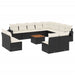 Set mobilier de grădină cu perne, 13 piese, negru, poliratan - WALTI WALTI