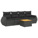 Set mobilier de grădină cu perne, 5 piese, negru, poliratan - WALTI WALTI