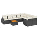 Set mobilier de grădină cu perne, 9 piese, negru, poliratan - WALTI WALTI