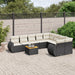 Set mobilier de grădină cu perne, 9 piese, negru, poliratan - WALTI WALTI