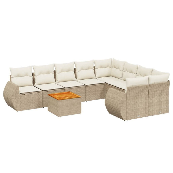 Set canapele de grădină, 9 piese, cu perne, bej, poliratan - WALTI WALTI