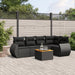 Set mobilier de grădină cu perne, 6 piese, negru, poliratan - WALTI WALTI