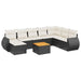 Set mobilier de grădină cu perne, 9 piese, negru, poliratan - WALTI WALTI