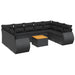 Set canapele de grădină cu perne, 10 piese, negru, poliratan - WALTI WALTI