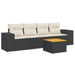 Set mobilier de grădină cu perne, 5 piese, negru, poliratan - WALTI WALTI