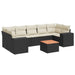 Set mobilier de grădină cu perne, 8 piese, negru, poliratan - WALTI WALTI