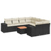Set mobilier de grădină cu perne, 9 piese, negru, poliratan - WALTI WALTI