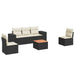 Set mobilier de grădină cu perne, 6 piese, negru, poliratan - WALTI WALTI