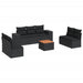 Set mobilier de grădină cu perne, 8 piese, negru, poliratan - WALTI WALTI