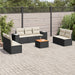 Set mobilier de grădină cu perne, 8 piese, negru, poliratan - WALTI WALTI