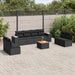 Set mobilier de grădină cu perne, 9 piese, negru, poliratan - WALTI WALTI