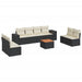 Set mobilier de grădină cu perne, 9 piese, negru, poliratan - WALTI WALTI