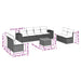 Set mobilier de grădină cu perne, 9 piese, negru, poliratan - WALTI WALTI