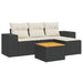 Set mobilier de grădină cu perne, 5 piese, negru, poliratan - WALTI WALTI
