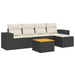 Set mobilier de grădină cu perne, 6 piese, negru, poliratan - WALTI WALTI