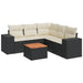 Set mobilier de grădină cu perne, 6 piese, negru, poliratan - WALTI WALTI