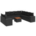 Set canapele de grădină cu perne, 10 piese, negru, poliratan - WALTI WALTI