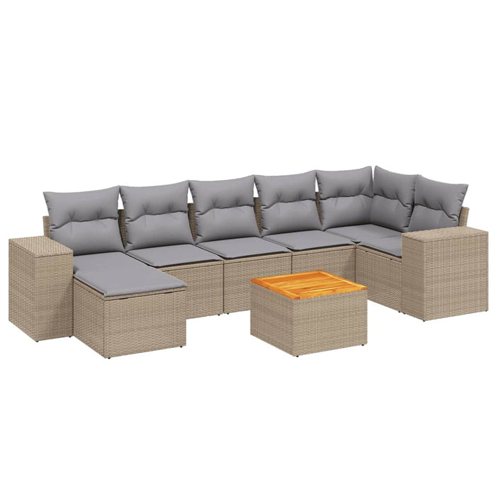 Set canapele de grădină, 8 piese, cu perne, bej, poliratan - WALTI WALTI