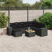 Set mobilier de grădină cu perne, 8 piese, negru, poliratan - WALTI WALTI