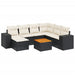 Set mobilier de grădină cu perne, 8 piese, negru, poliratan - WALTI WALTI