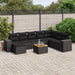 Set mobilier de grădină cu perne, 9 piese, negru, poliratan - WALTI WALTI