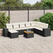 Set mobilier de grădină cu perne, 9 piese, negru, poliratan - WALTI WALTI