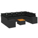 Set canapele de grădină cu perne, 10 piese, negru, poliratan - WALTI WALTI