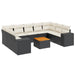 Set canapele de grădină cu perne, 10 piese, negru, poliratan - WALTI WALTI