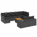 Set canapele de grădină cu perne, 10 piese, negru, poliratan - WALTI WALTI