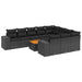 Set canapele de grădină cu perne, 11 piese, negru, poliratan - WALTI WALTI