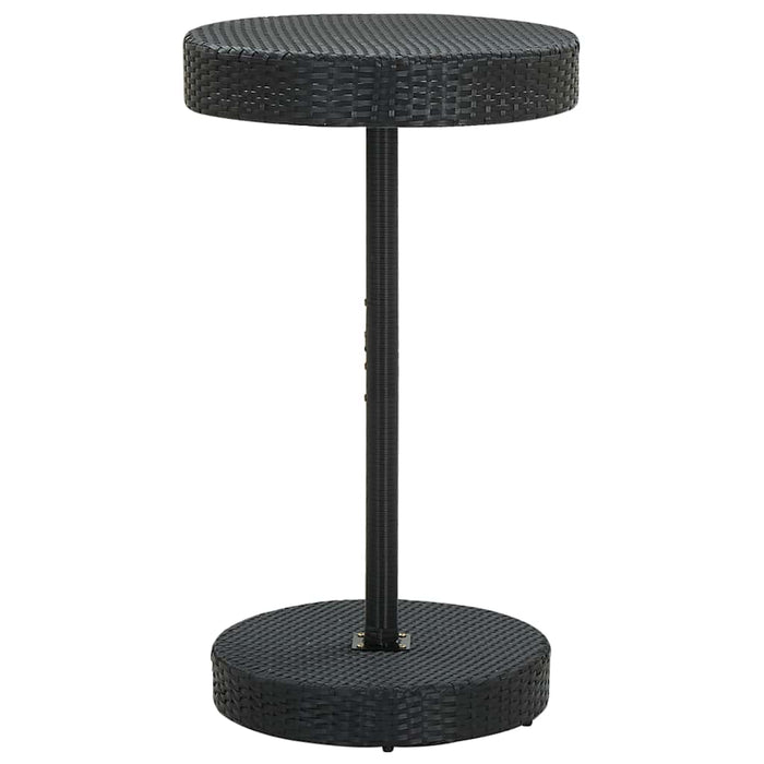 Set mobilier bar de grădină cu perne, 3 piese, negru, poliratan WALTI