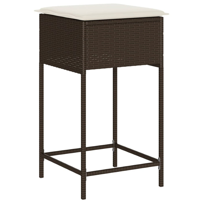 Set mobilier bar de grădină cu perne, 5 piese, maro, poliratan - WALTI WALTI