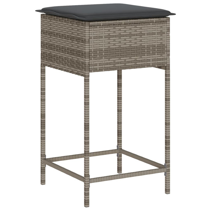 Set mobilier bar de grădină, cu perne, 5 piese, gri, poliratan - WALTI WALTI