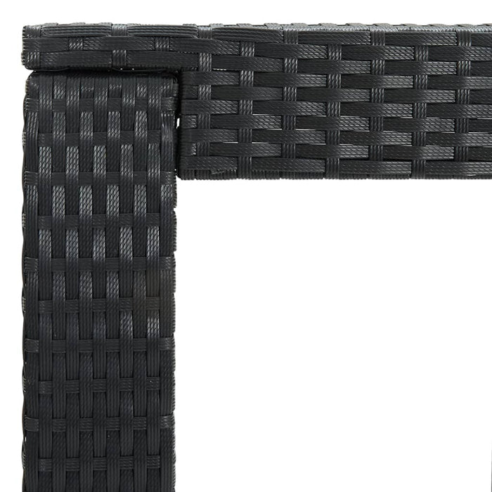 Set mobilier bar de grădină cu perne, 3 piese, negru, poliratan WALTI