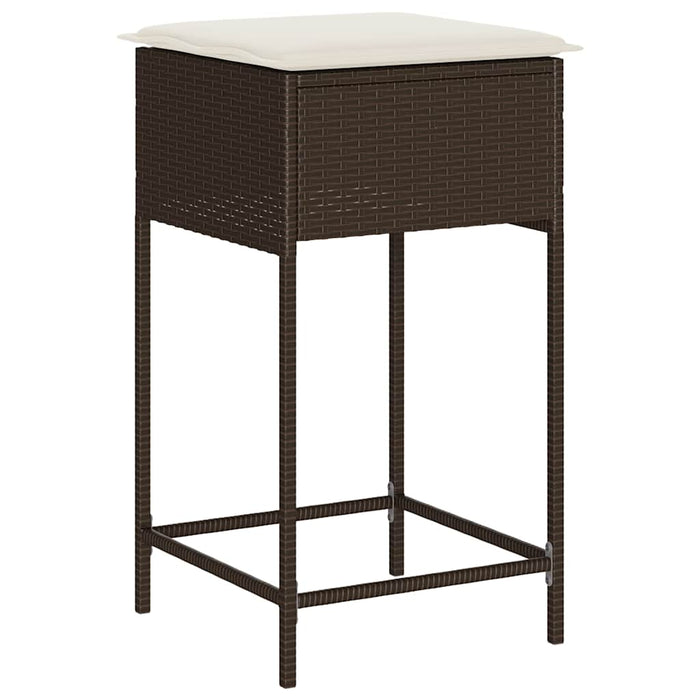 Set mobilier bar de grădină cu perne, 5 piese, maro, poliratan - WALTI WALTI