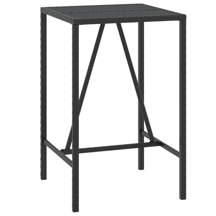 Set mobilier bar de grădină cu perne, 3 piese, negru, poliratan - WALTI WALTI
