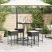Set mobilier bar de grădină cu perne, 5 piese, negru, poliratan - WALTI WALTI