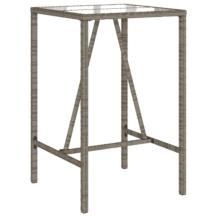Set mobilier bar de grădină, cu perne, 3 piese, gri, poliratan - WALTI WALTI
